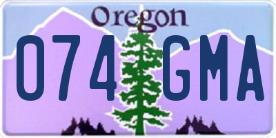OR license plate 074GMA