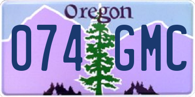 OR license plate 074GMC