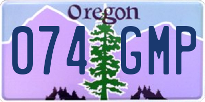OR license plate 074GMP
