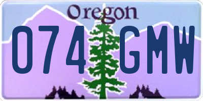 OR license plate 074GMW