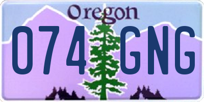 OR license plate 074GNG