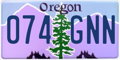 OR license plate 074GNN
