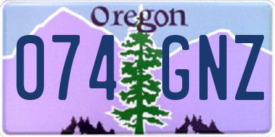 OR license plate 074GNZ