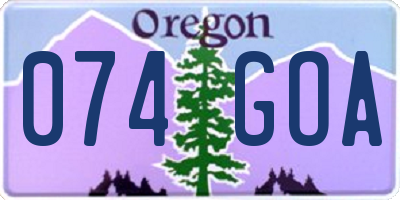 OR license plate 074GOA