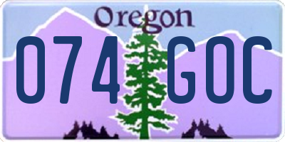 OR license plate 074GOC