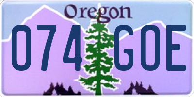 OR license plate 074GOE