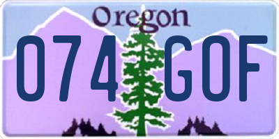 OR license plate 074GOF