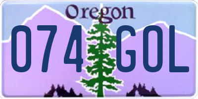 OR license plate 074GOL