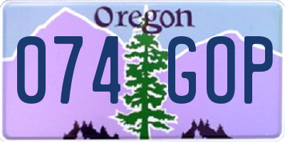 OR license plate 074GOP