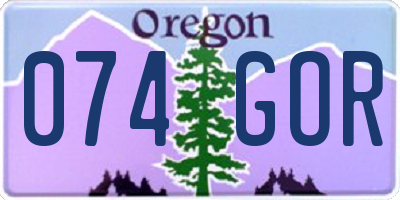 OR license plate 074GOR