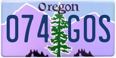 OR license plate 074GOS
