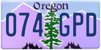OR license plate 074GPD