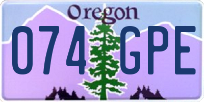 OR license plate 074GPE