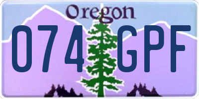 OR license plate 074GPF