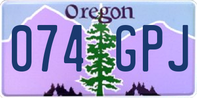 OR license plate 074GPJ