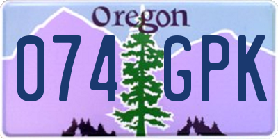 OR license plate 074GPK