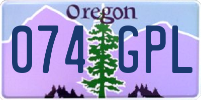 OR license plate 074GPL