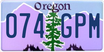 OR license plate 074GPM