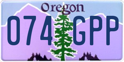 OR license plate 074GPP