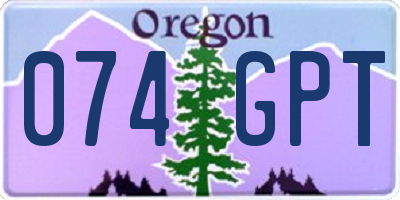 OR license plate 074GPT