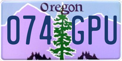 OR license plate 074GPU