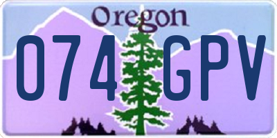 OR license plate 074GPV