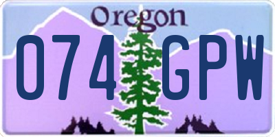 OR license plate 074GPW