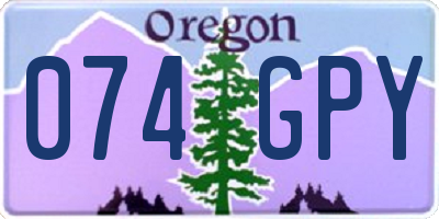 OR license plate 074GPY