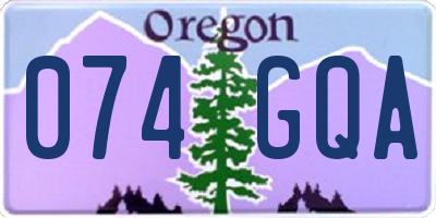 OR license plate 074GQA