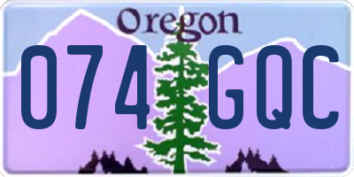 OR license plate 074GQC