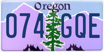 OR license plate 074GQE