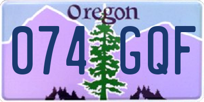 OR license plate 074GQF