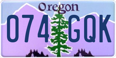 OR license plate 074GQK