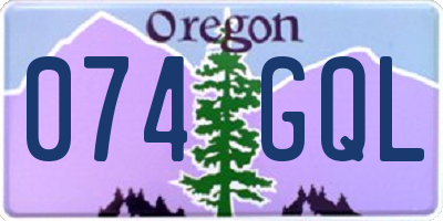 OR license plate 074GQL