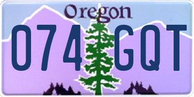OR license plate 074GQT