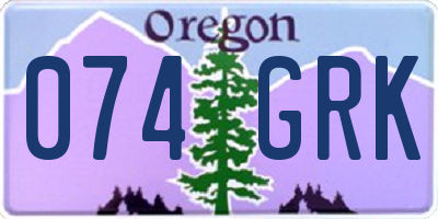OR license plate 074GRK