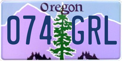 OR license plate 074GRL