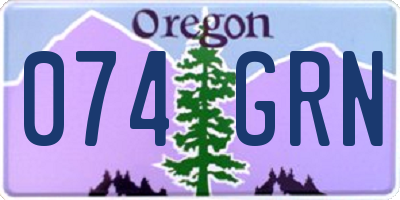 OR license plate 074GRN