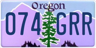OR license plate 074GRR