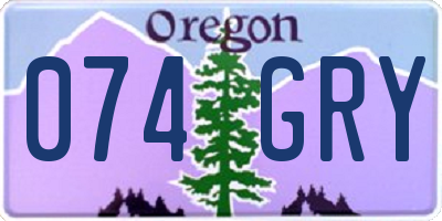 OR license plate 074GRY