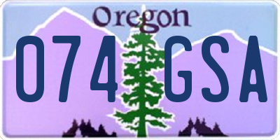 OR license plate 074GSA