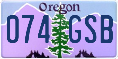 OR license plate 074GSB