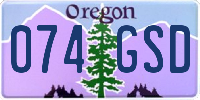 OR license plate 074GSD