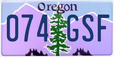 OR license plate 074GSF