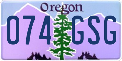 OR license plate 074GSG