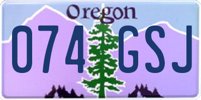 OR license plate 074GSJ