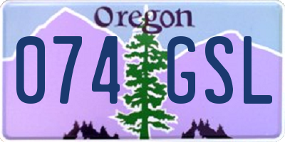 OR license plate 074GSL