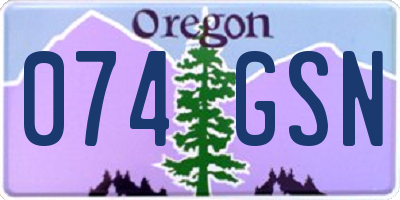 OR license plate 074GSN