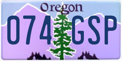 OR license plate 074GSP