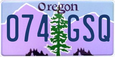 OR license plate 074GSQ